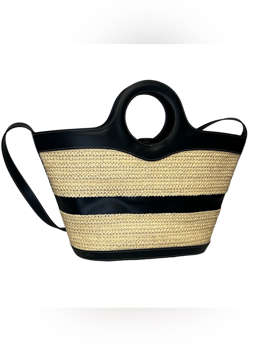 Hereu Woven Raffia and Leather 'Nasta' Tote Bag